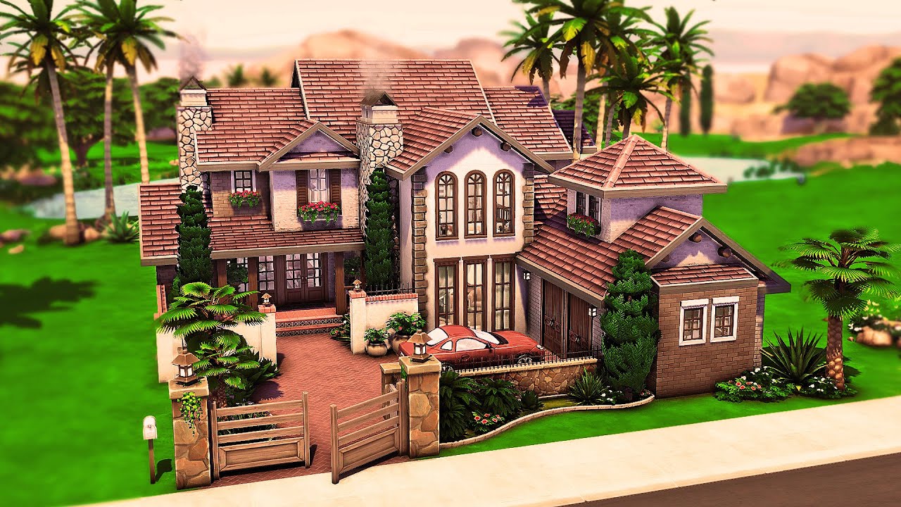 Big Base Game Mediterranean | The Sims 4 Speed Build