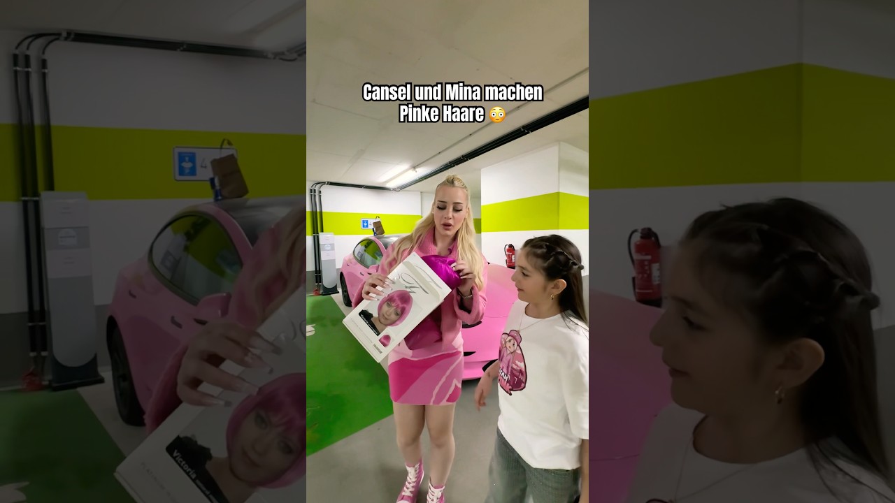 CANSEL und MINA kriegen PINKE HAARE 😳 #canselguel #shorts