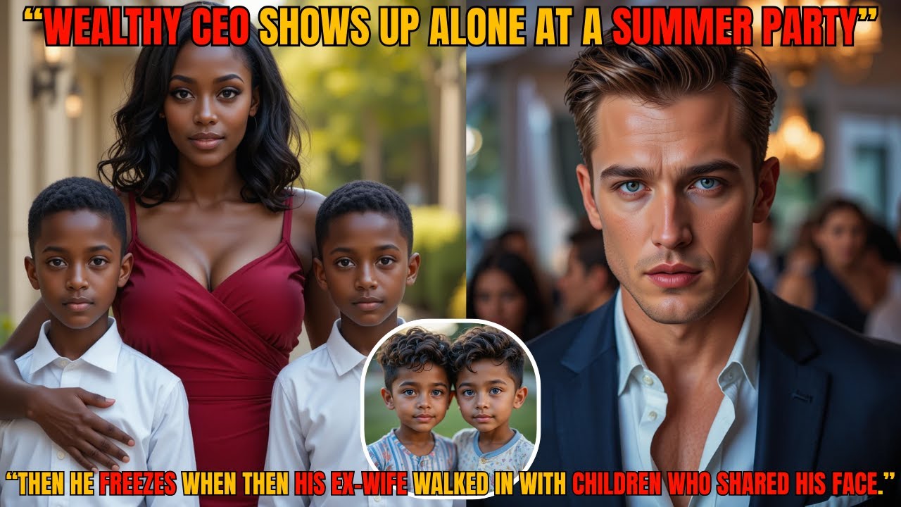 WEALTHY CEO SHOWS UP ALONE AT A SUMMER PARTY, FREEZES WHEN HIS EX WIFE WALKS IN WITH CHILDREN