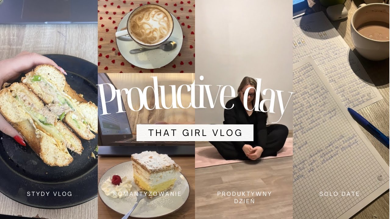 Productive day ✨ //study vlog, romantyzowanie, cafe studying & that girl