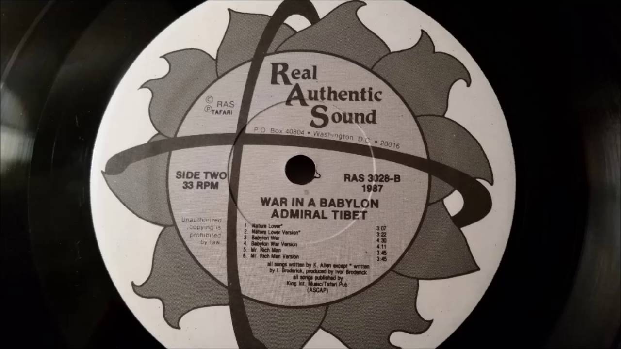 Admiral Tibet - Babylon War - RAS LP 1987 w/ Version