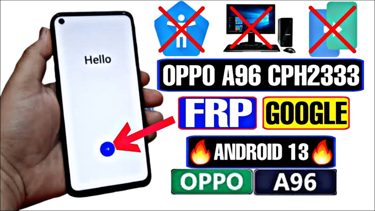 OPPO A96 FRP Bypass Android 13 Update | OPPO A96 (CPH2333) Gmail/Google Account Bypass Without PC