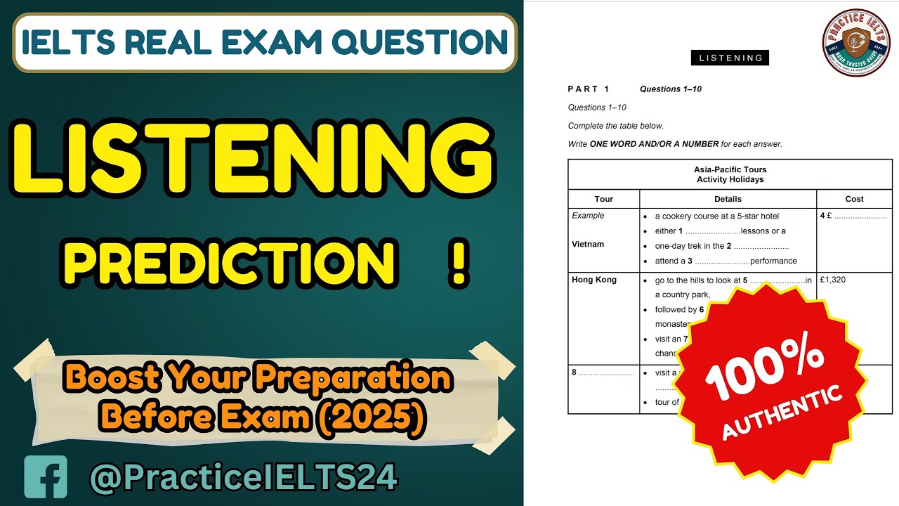 FULL AUTHENTIC IELTS LISTENING TEST | Real Exam Prediction With Answers | Latest Listening Test 2025