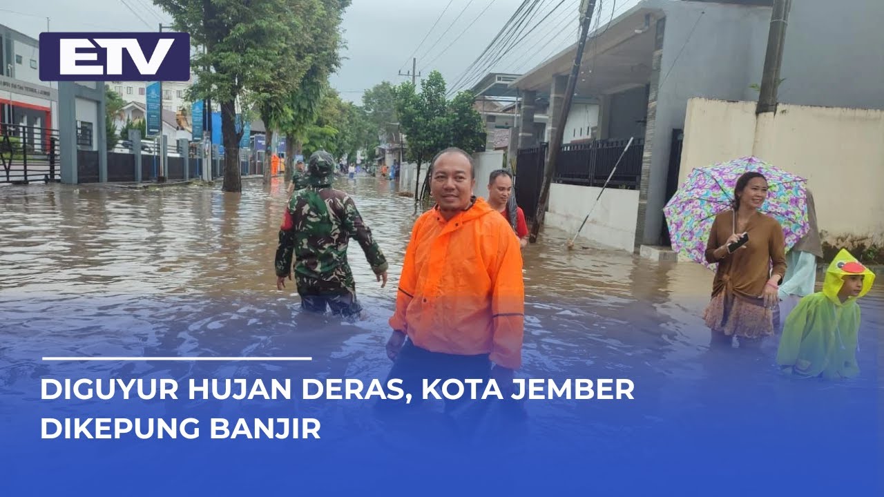 Hujan Deras Picu Banjir Jember, Jalan Terendam hingga 60 Cm