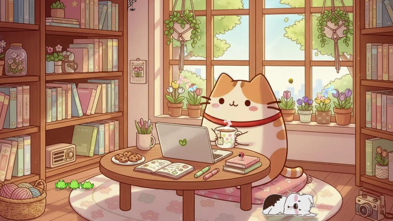 Moonlit Tea with Pusheen's 🌙 Cozy Lofi for Relax Sleep ☀️ Chill Beats for Calm