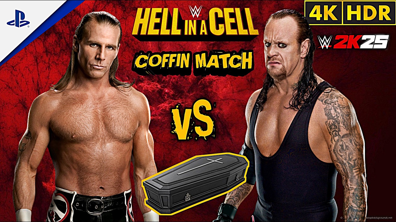 Геймплей WWE 2k25 - Андертейкер против Шона Майклса - Матч в гробу