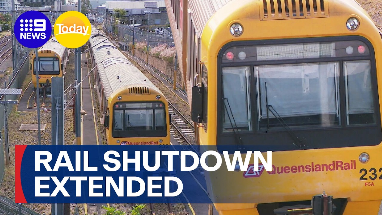 Massive rail shutdown across Brisbane extended | 9 News Australia