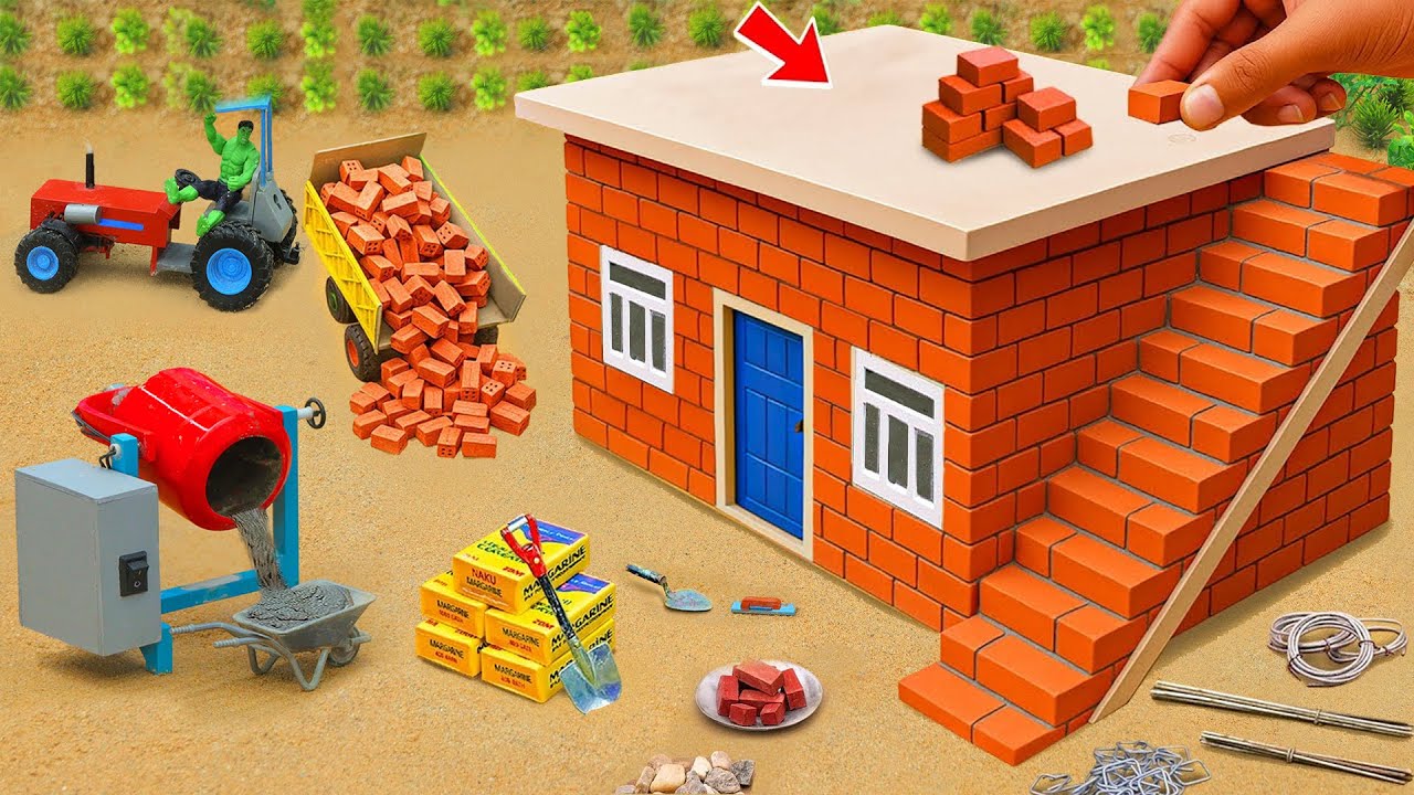Burglar Burns House | DIY Mini Fireproof Cement House with Balcony & Toilet Science Project