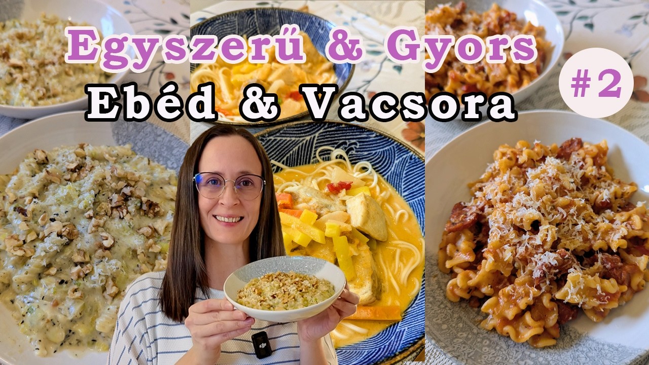 5 Egyszerű és gyors ebéd ötlet 2.rész - Póréhagymás tészta, Currys halleves,  Mogyoróvajas tészta