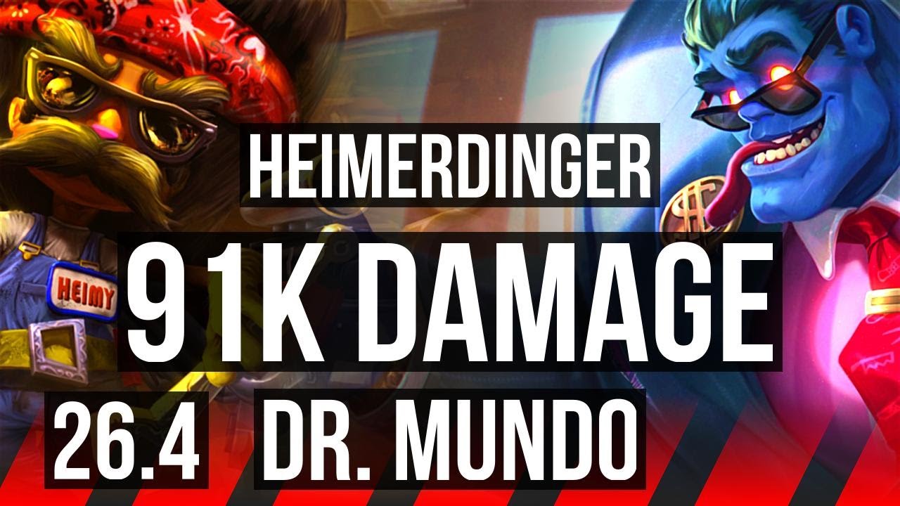 HEIMERDINGER vs DR. MUNDO (TOP) | 91K damage, Good KDA: 21/3/8 | EUW Master | 26.4