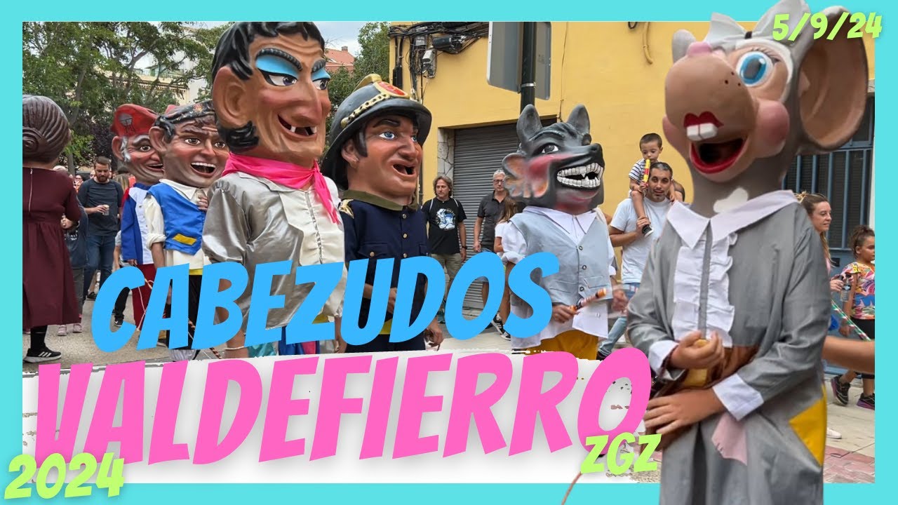 Большеголовые фигуры Вальдефьерро. Первый фестивальный парад | Сарагоса 2024