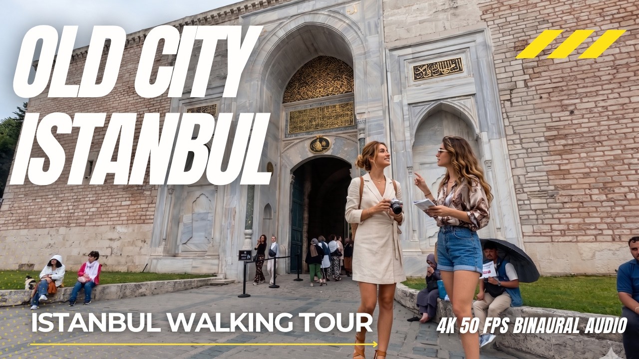 Istanbul Old City Walking Tour 🇹🇷 4K 50fps Binaural | Hagia Sophia, Blue Mosque & Spice Bazaar