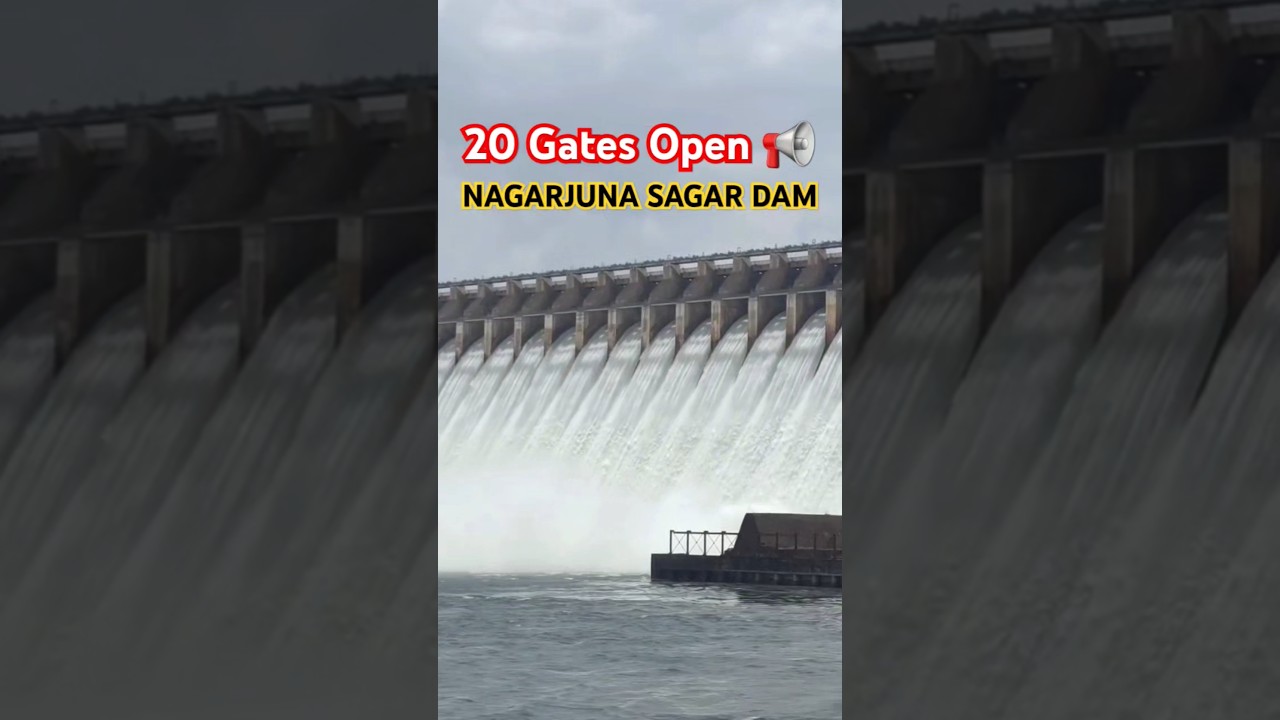 Nagarjuna Sagar Dam 20 Gates Open #dam #gate #spillway #open #nagarjunasagardam #nagarjunasagar