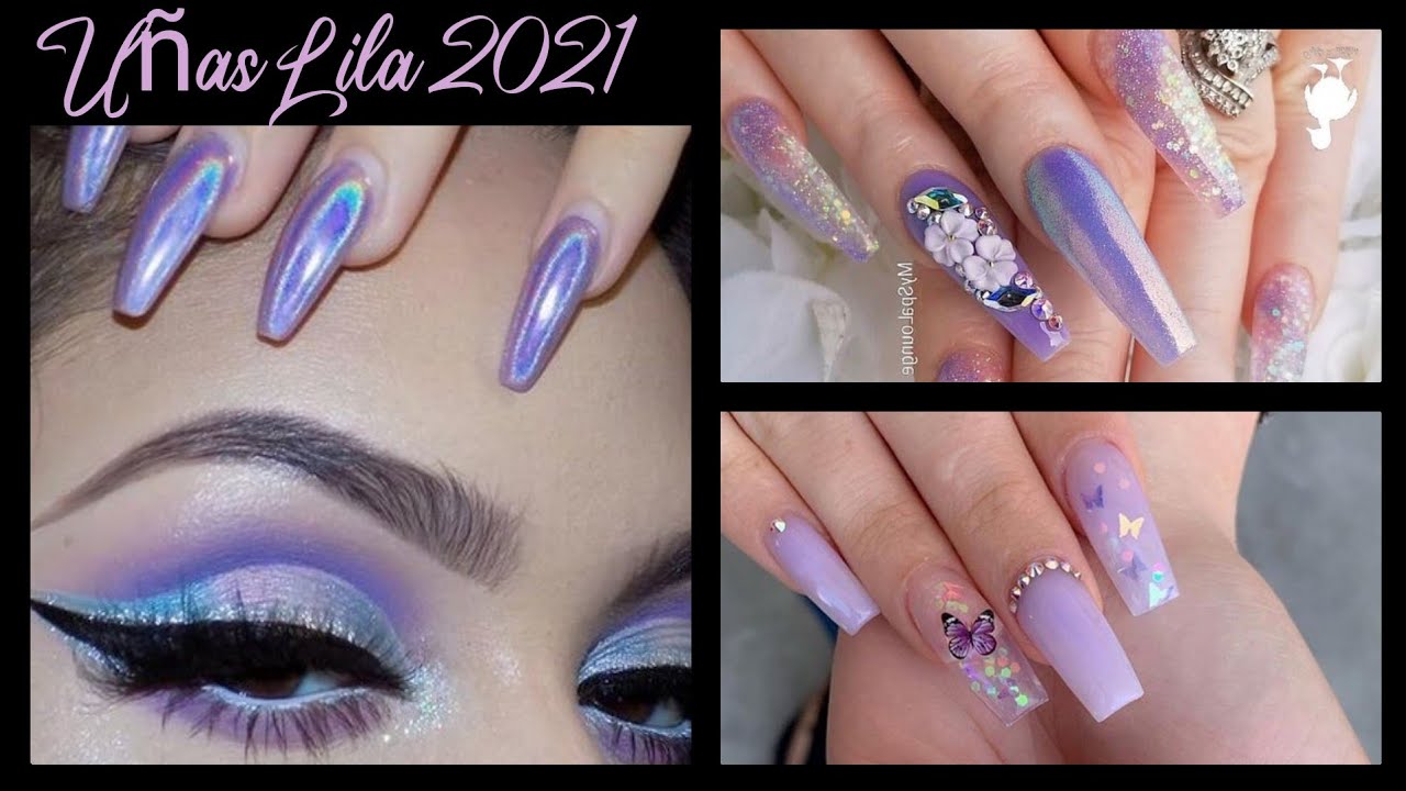 TENDENCIA UÑAS 2022/ COLOR LILA/ DISEÑOS PRIMERA 2021