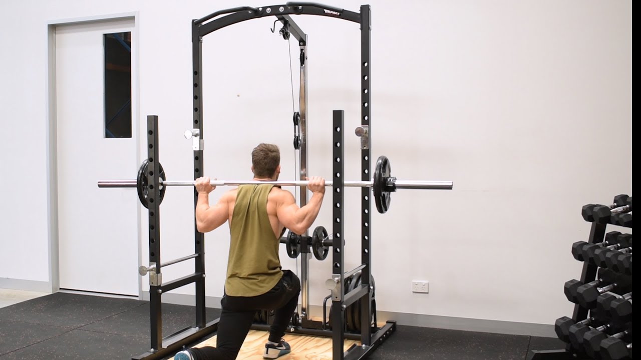 Squat Rack with Lat Pulldown & Low Row Pulley Exercise Video | Impact Fitness IMPC985