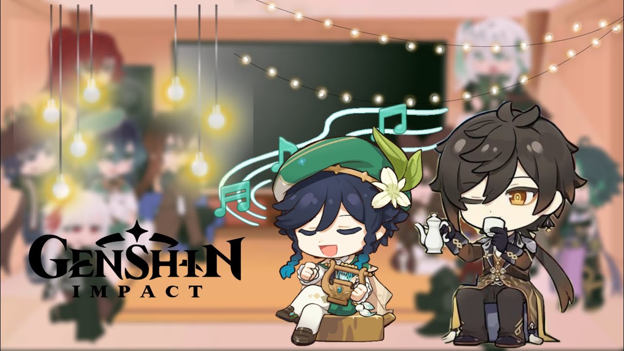 GENSHIN REACT TO VENTI AND ZHONGLI || no ships? || p2 🧡💚