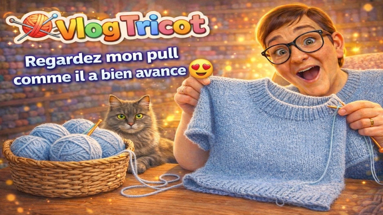 Vlog Tricot # 31 🧶 Grosse avancée sur mon pull + papotage 🧶