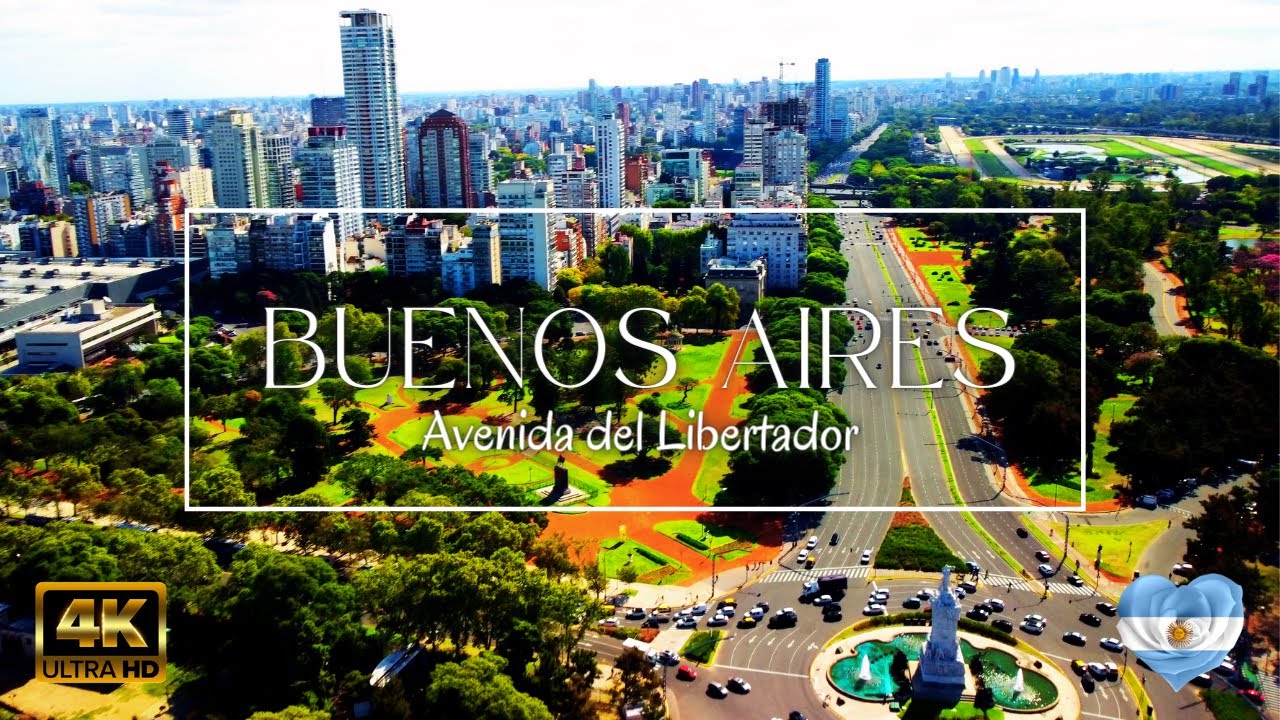 【4K Drone】Tour of Buenos Aires Argentina 2022 - Avenida del Libertador - Palermo