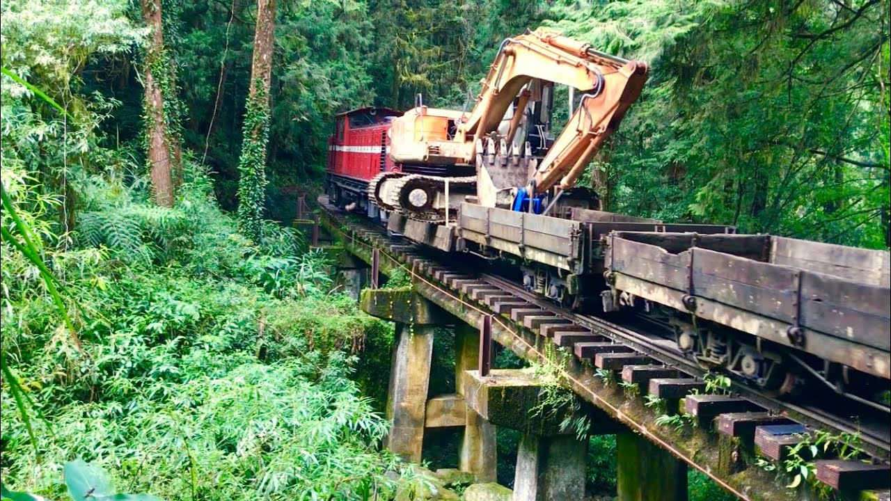 【Alishan Forest Railway】The Cargo Train Carried a Excavator from Erwanping to 62.2K (Part2)