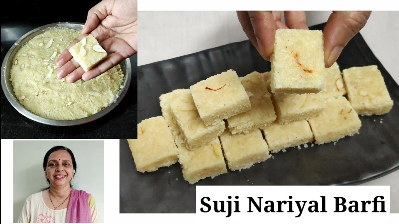 Suji Nariyal Ki Barfi|Coconut Barfi|Suji Ki Barfi|Rava Coconut Barfi|Nariyal aur suji ki barfi