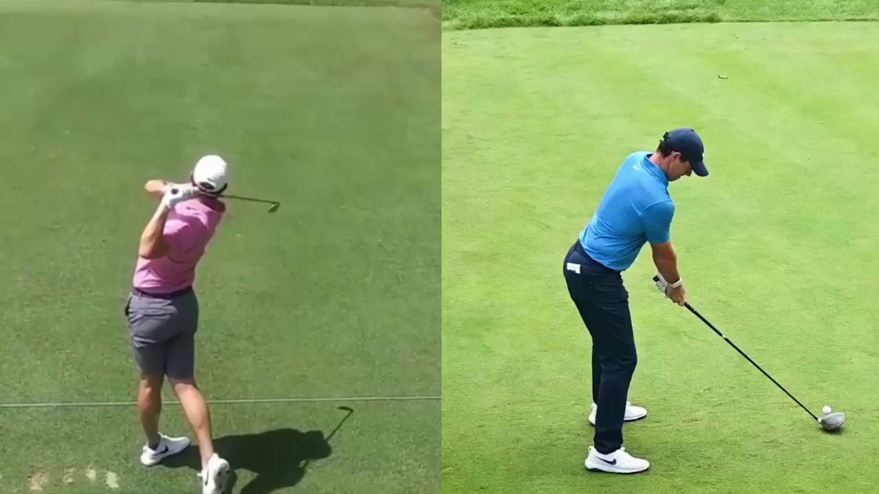 RORY MCILROY GOLF SWING CLOSE UP SLOW MOTION