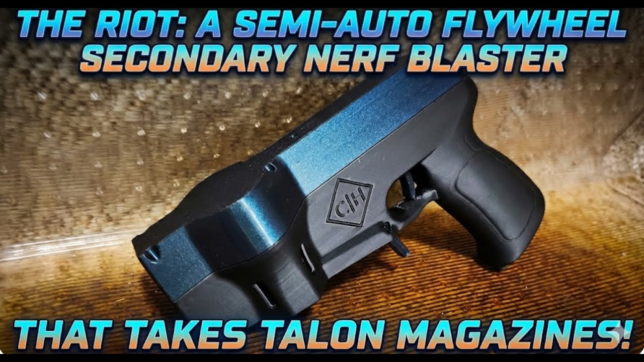 The Riot: A Semi-Auto Flywheel Secondary Nerf Blaster That Takes Talon Magazines!