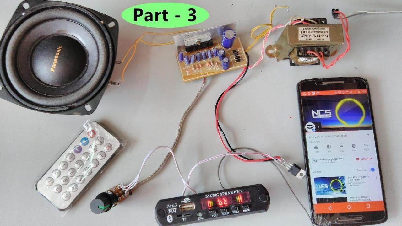 (part- 3)Testing - Bluetooth, SD card, AUX, FM radio mp3 player module with amplifier