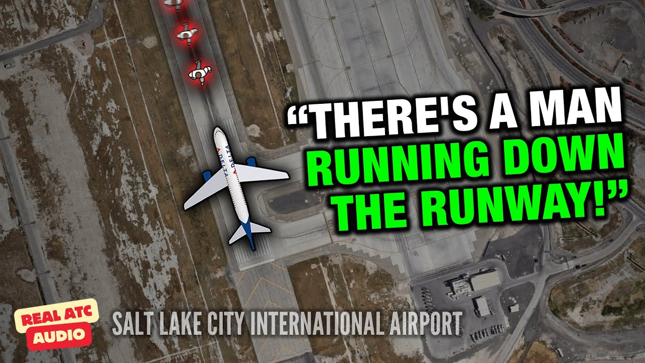 Man FOUND DEAD INSIDE AIRPLANE ENGINE at Salt Lake City Airport [ATC audio]