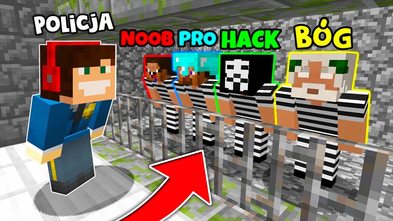 GPLAY PILNUJE WIĘŹNIÓW NOOB, PRO, HACKER, BÓG W MINECRAFT?!