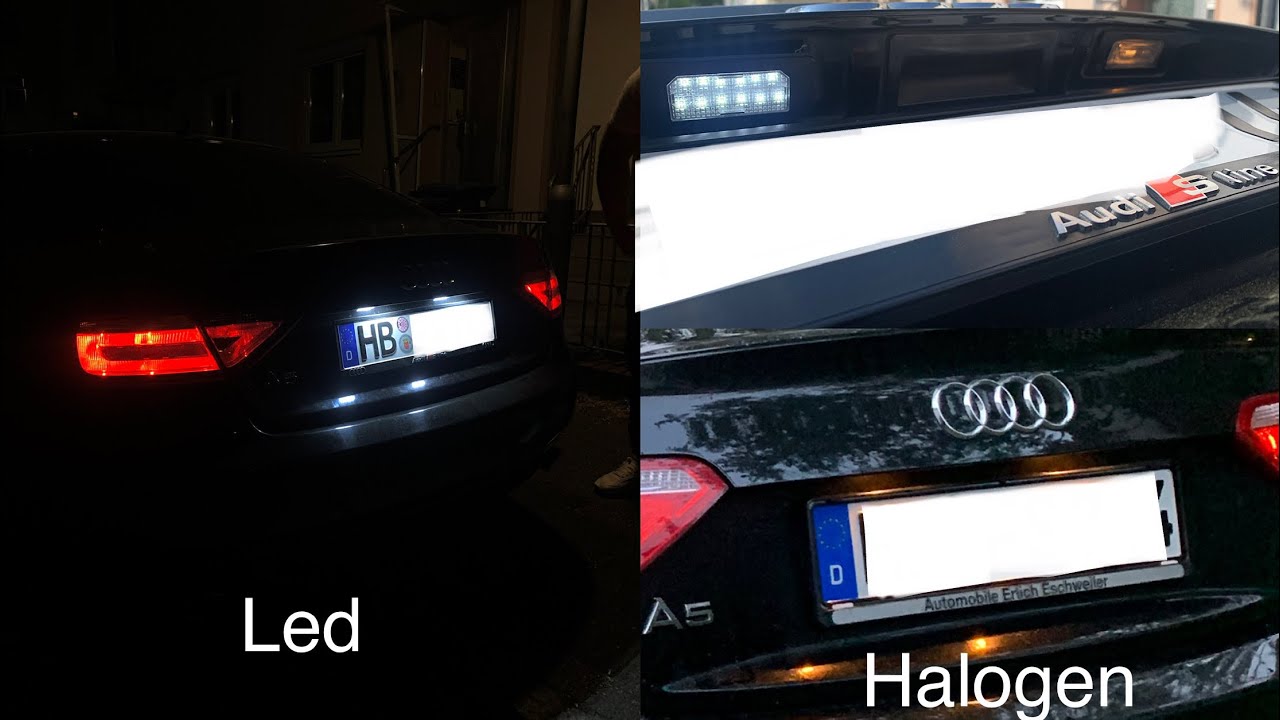 Led Kennzeichen Beleuchtung am Audi A5 einbauen- Led Kennzeichen Beleuchtung nachrüsten