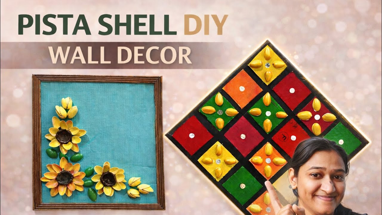 👉 Pista Shell Wall Decor DIY | Best Out of Waste Craft Idea | Easy Home Decoration 😍