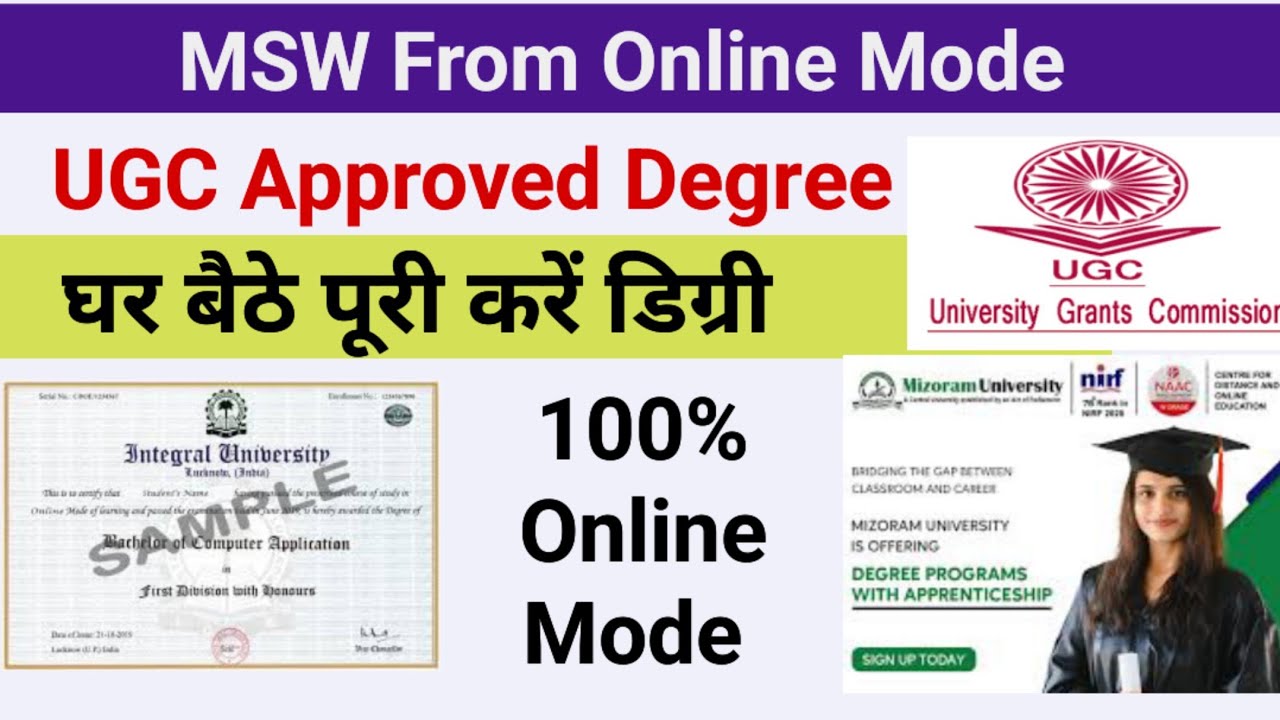 UGC Approved Online MSW Program 2025 | Mizoram University | 100% Online & From Home