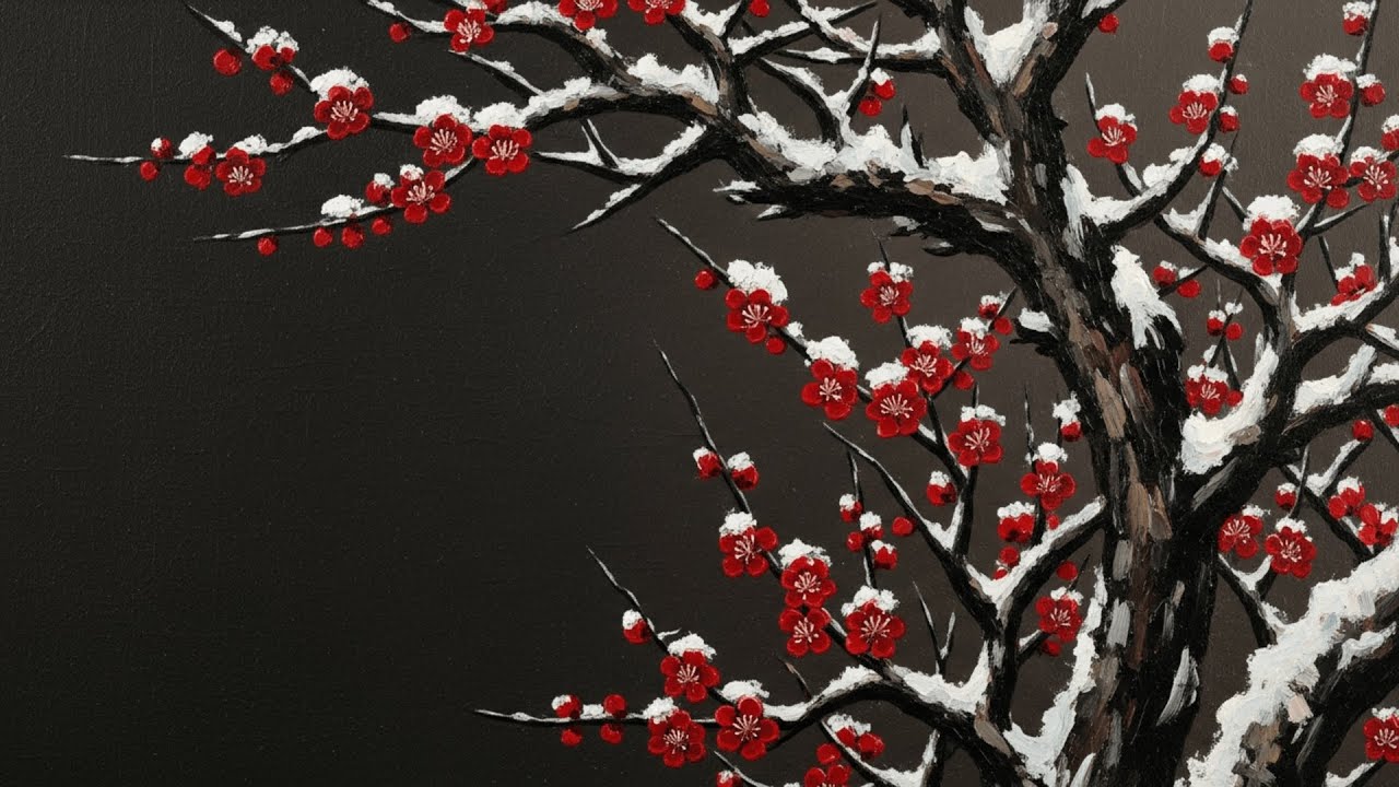 Viral Art TV 4K: The Black Branch & Red Flower | Ambience Screensaver | 명화 감상 (Masterpiece)