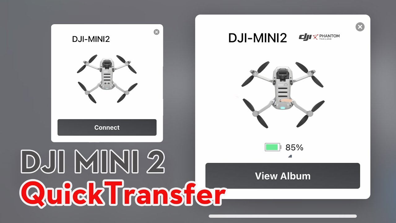 DJI Mini 2:แนะนำวิธีการ ดาวโหลดไฟล์ภาพและ VDO(How to Use QuickTransfer Mode) By DJI Phantom Thailand