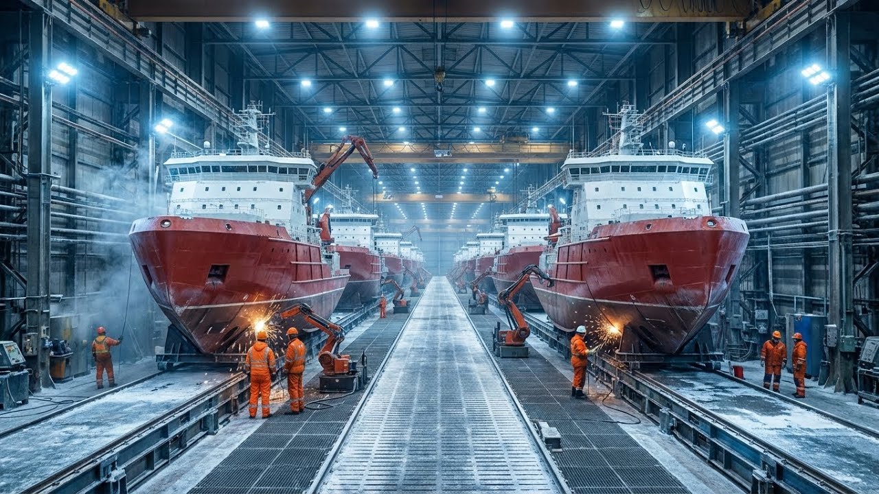 Inside the Arctic Icebreaker Shipyard &ndash; How Ships That Crush Icebergs Are Built (Full Process)