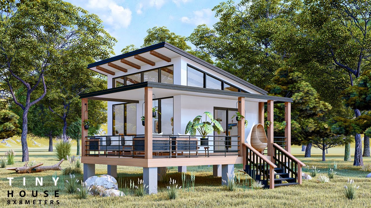 Tiny House 8x8 Meters  / TINY HOUSE / BUDGET HOME 8x8 / Tiny Cabin Interior design