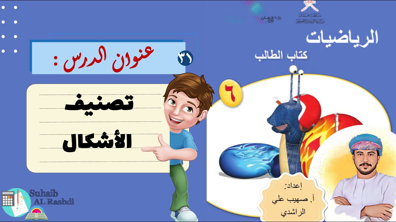الدرس الواحد والثلاثون(٣٤ -١): تصنيف الأشكال - الصف السادس - الفصل الدراسي الثاني -منهج كامبردج
