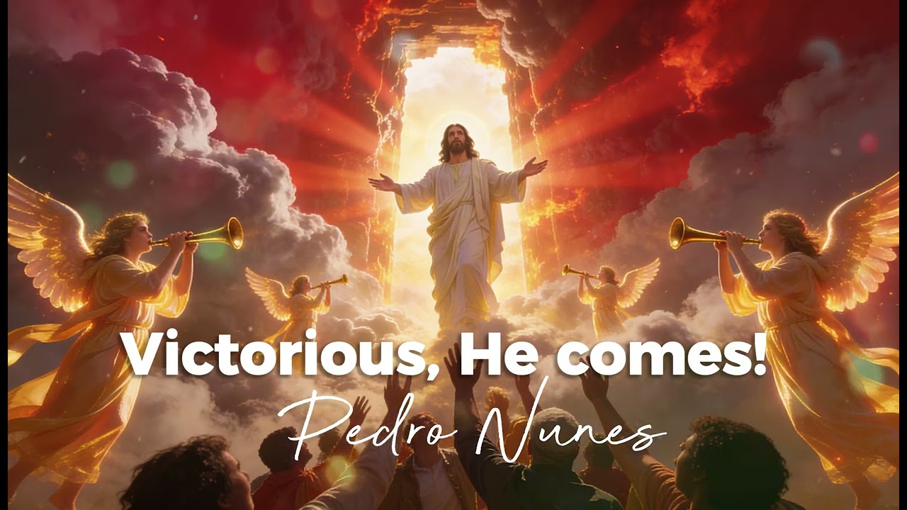 Victorious, He comes! It is the Lord’s church in worship, waiting for His return.