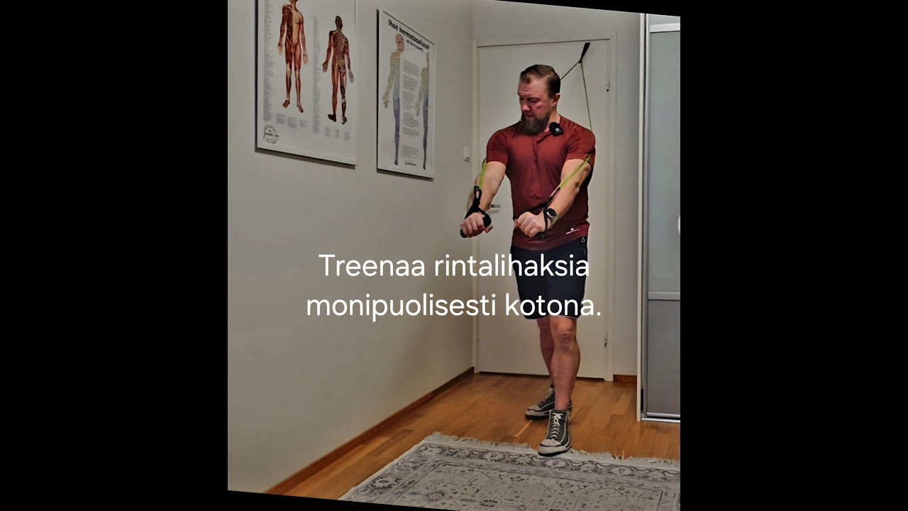 Rintalihakset töihin vastuskuminauhalla kotona.