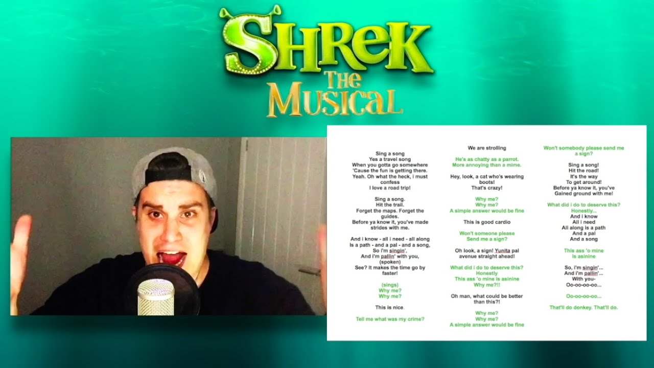 Travel Song || SING WITH ME || Shrek The Musical || You sing Donkey