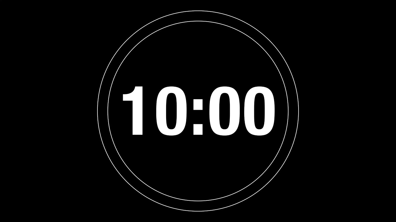 10 Minute Timer - 600 Second Timer Countdown with progress ring (4K)