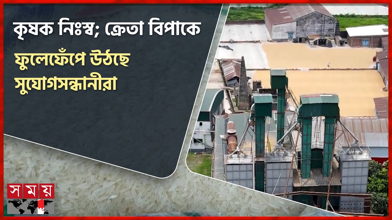 বস্তা-বস্তা ধান-চালে ঠাসা গুদাম, মুনাফার লোভে কৃত্রিম সংকট | Rice Price | Market | Naogaon | SomoyTV