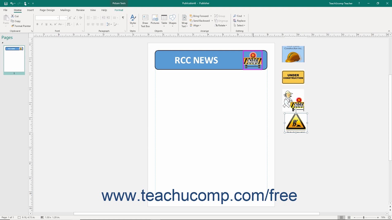Publisher 2019 & 365 Tutorial Using the Scratch Area Microsoft Training