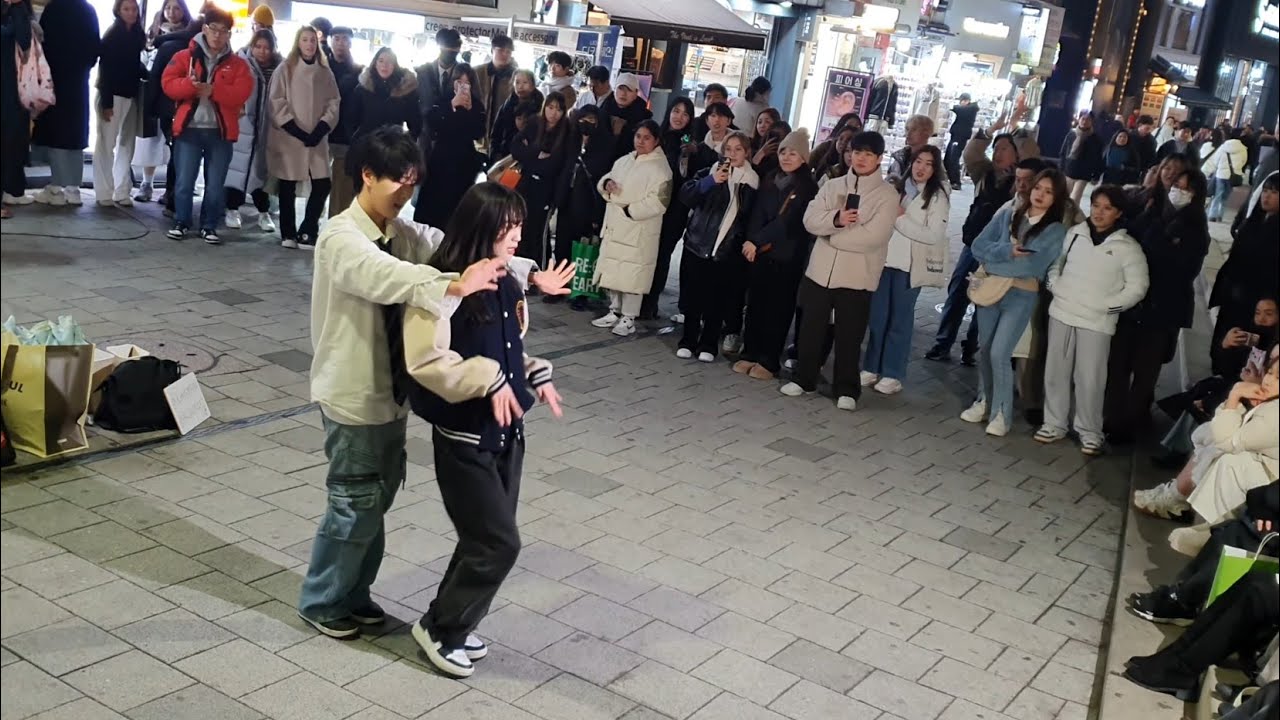 [STREET ARTIST] YU KAGAWA & HYOJIN. INTERACTIVE HONGDAE BUSKING. 240111.