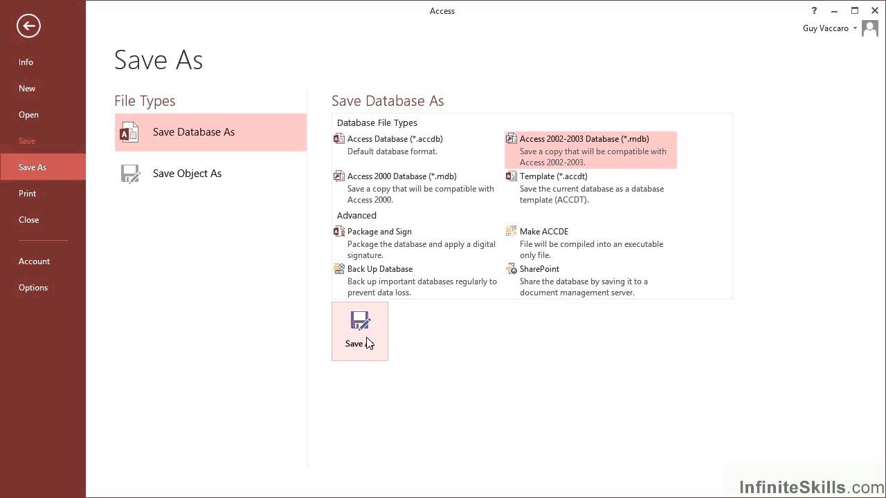 Advanced Microsoft Access 2013 Tutorial | Converting Access Databases To And From Previous Versions