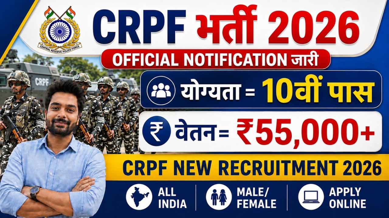 CRPF New Vacancy 2026 | CRPF Rally Recruitment 2026 Notification | CRPF Constable भर्ती 2026