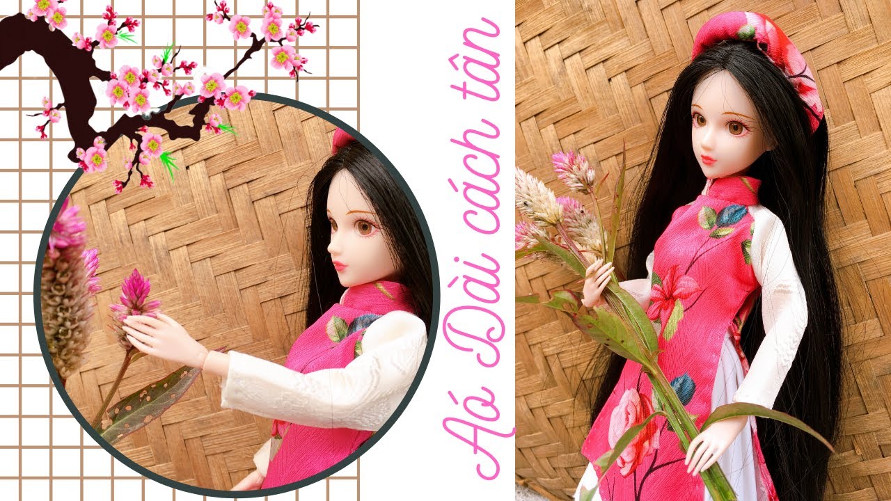 May ÁO DÀI CÁCH TÂN đón TẾT | DIY Make a traditional Vietnamese AO DAI costume for dolls