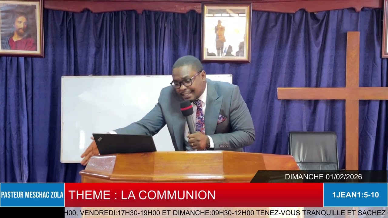 CULTE DOMINICAL DU 1/02/2026 PRECHE PAR LE PAST. MESCHAC ZOLA SUR LACOMMUNION AU SOLEIL COUCHANT TAB