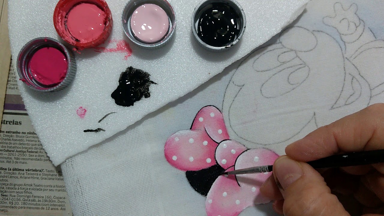 Como pintar Minie bebê, pintar fraldas, parte 1 (aula12)