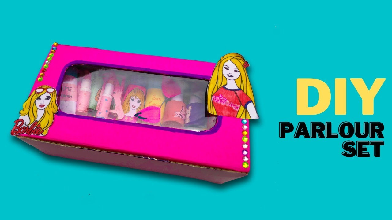DIY PARLOUR SET | How to make paper makeup products | paper craft | DIY crafts